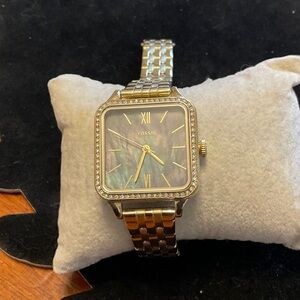 Fossil Women's Gold Watch with Iridescent Dial